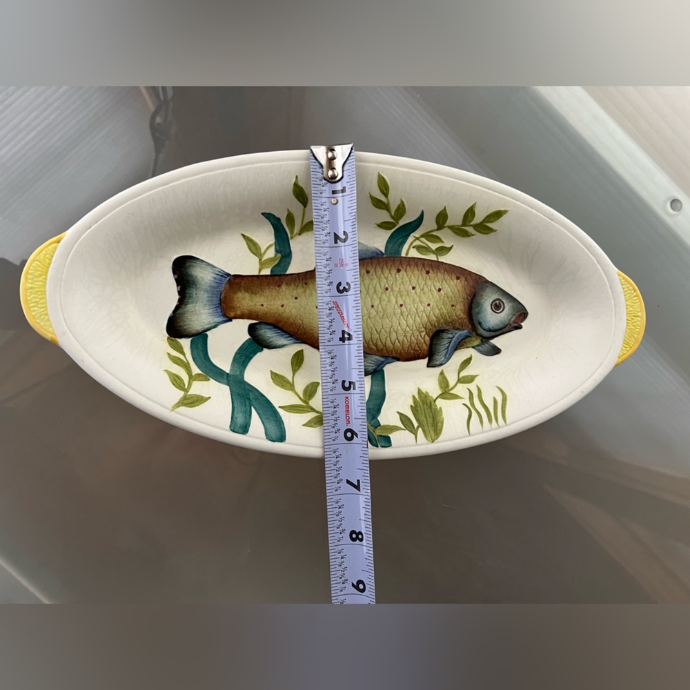 🐠Vintage 50s Fish Oval Handpainted Serving Dish Platter | E. Radford England - Picture 8 of 17